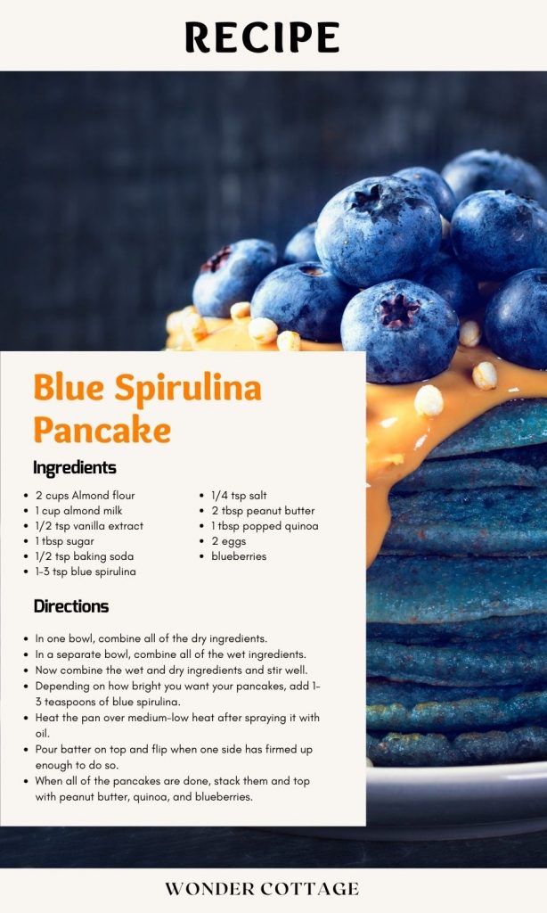 Blue spirulina pancakes recipe