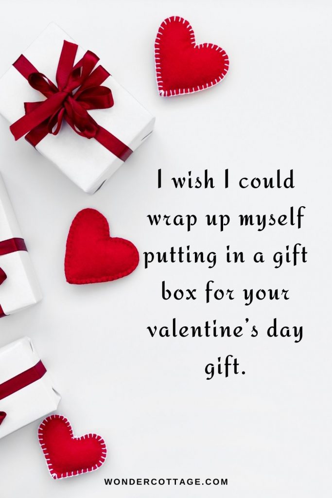 I wish I could wrap up myself putting in a gift box for your valentine’s day gift.
