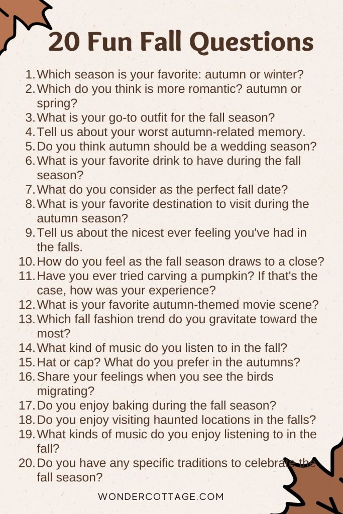 20 fun fall questions