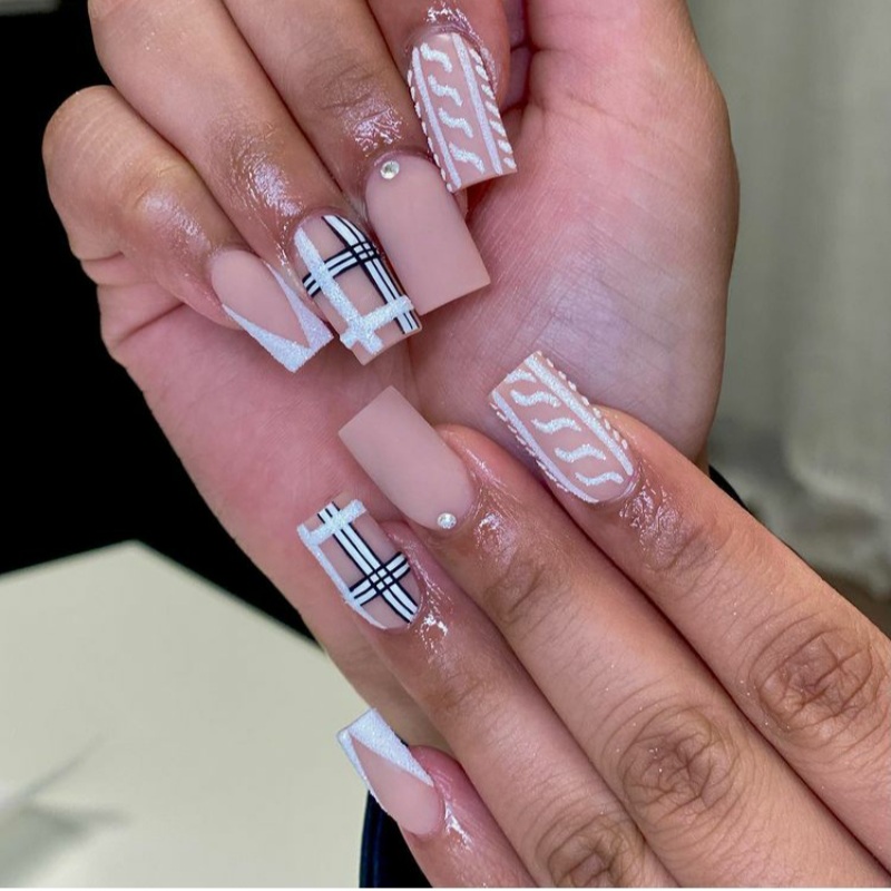 plaid nail designs