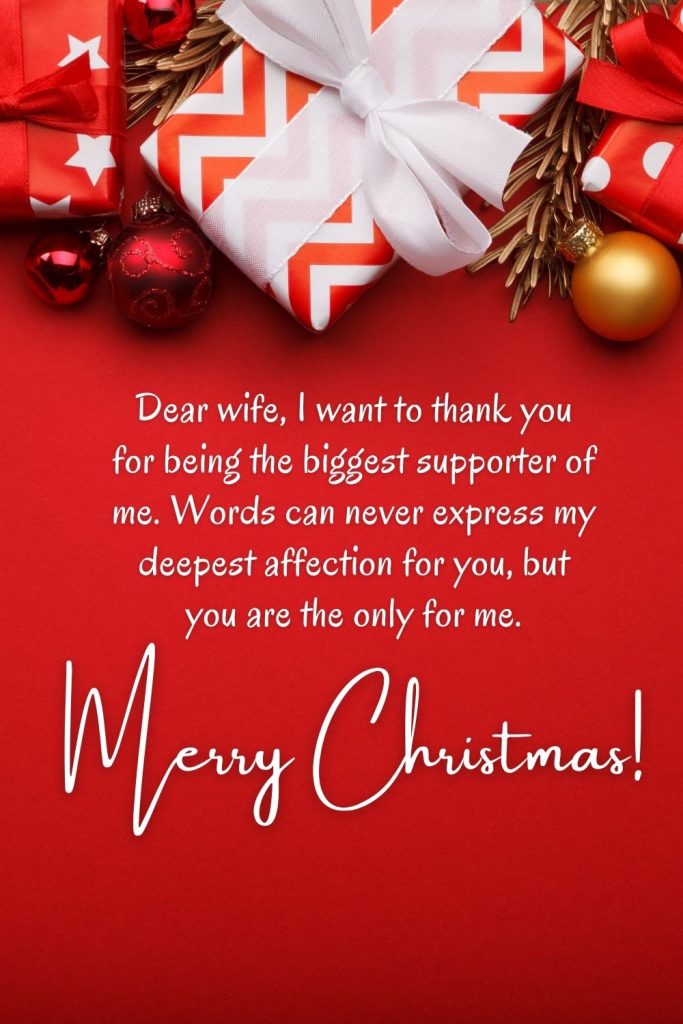 Dear wife, I want to thank you for being the biggest supporter of me. Words can never express my deepest affection for you, but you are the only for me. Merry Christmas!
