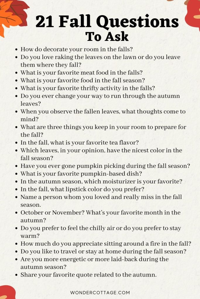 21 fall questions to ask