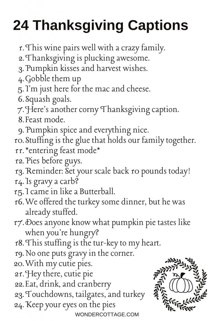 thanksgiving captions