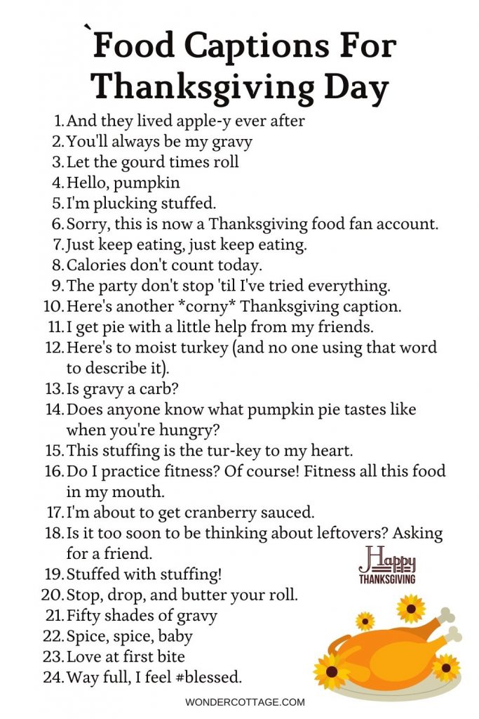 food captions for thanksgiving day
