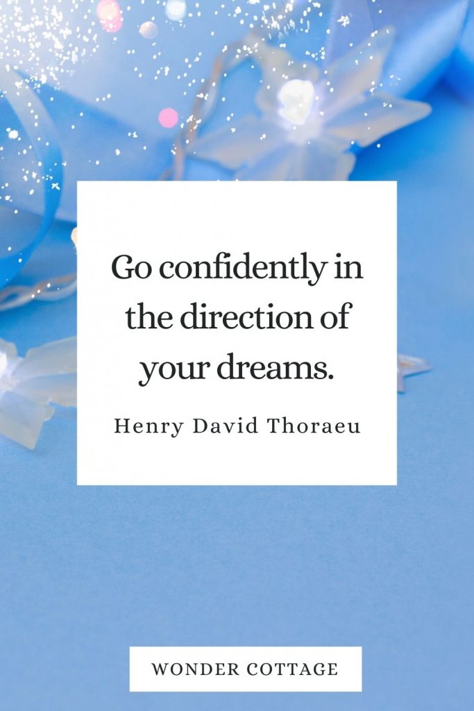 Go confidently in the direction of your dreams. Henry David Thoraeu