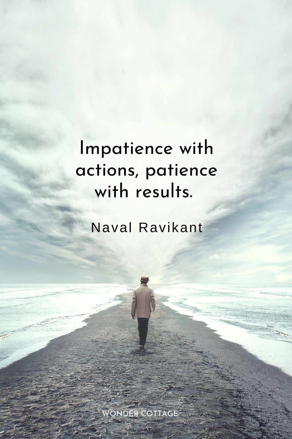 Impatience with actions, patience with results. Naval Ravikant perseverance quotes