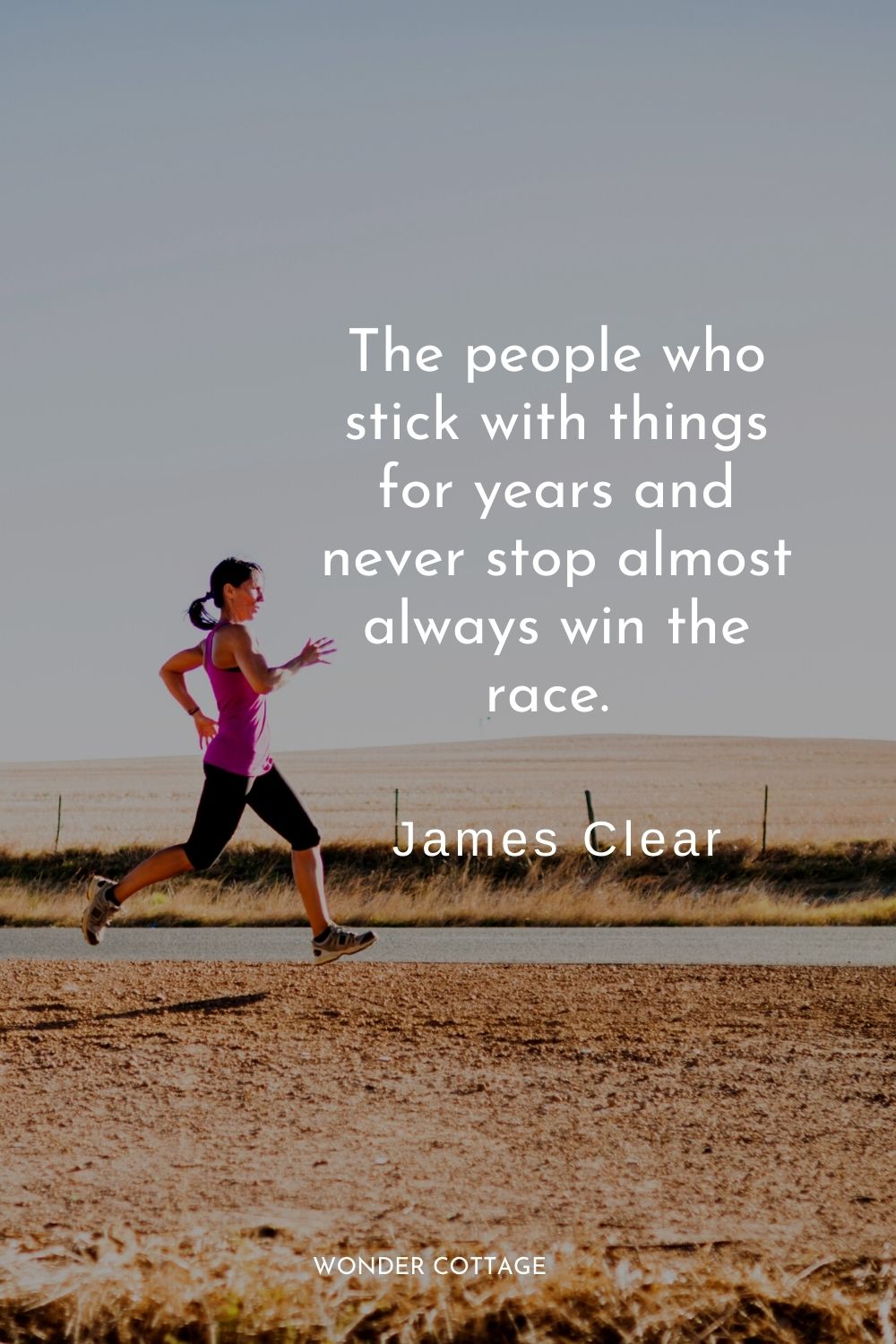 The people who stick with things for years and never stop almost always win the race.  James Clear