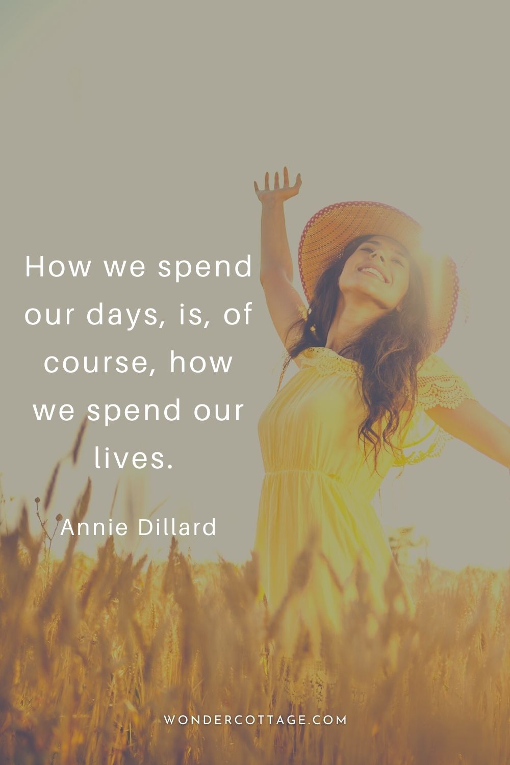 How we spend our days, is, of course, how we spend our lives.  Annie Dillard
Time Quotes