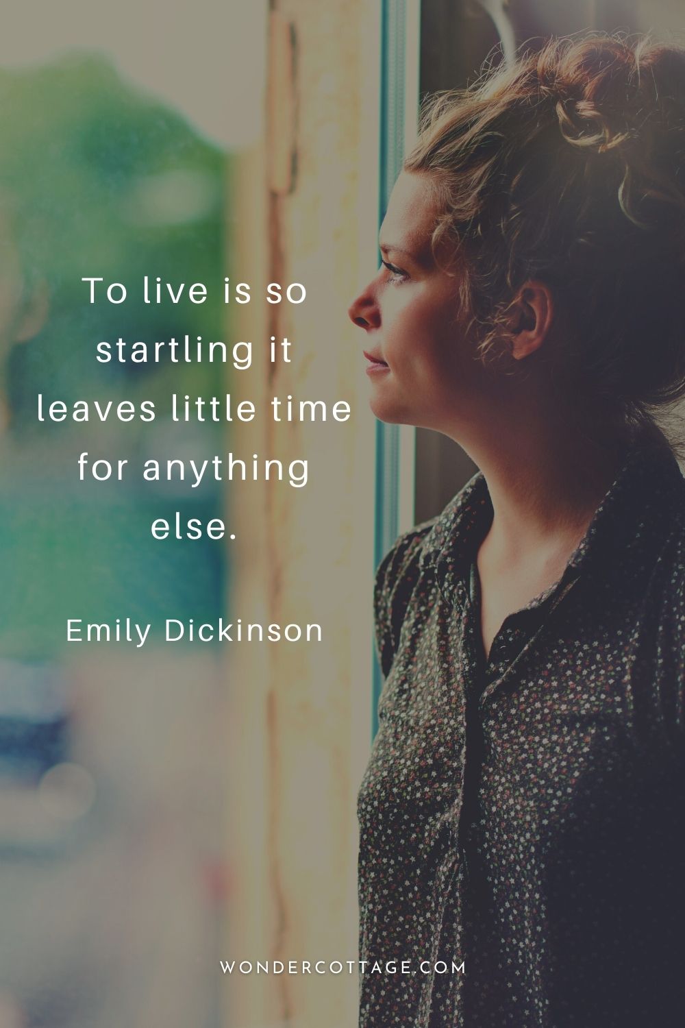 To live is so startling it leaves little time for anything else. Emily Dickinson