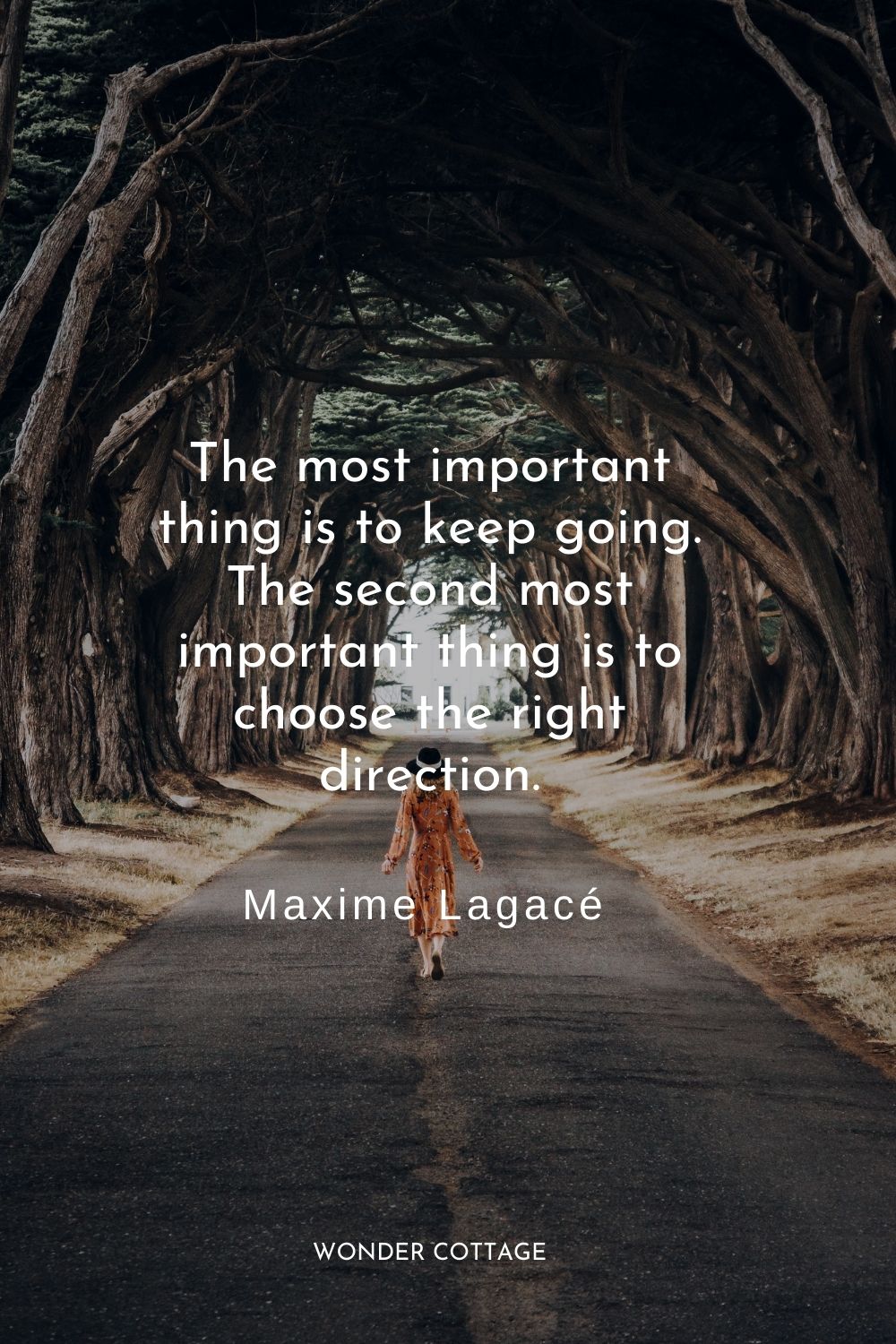 The most important thing is to keep going. The second most important thing is to choose the right direction. Maxime Lagacé