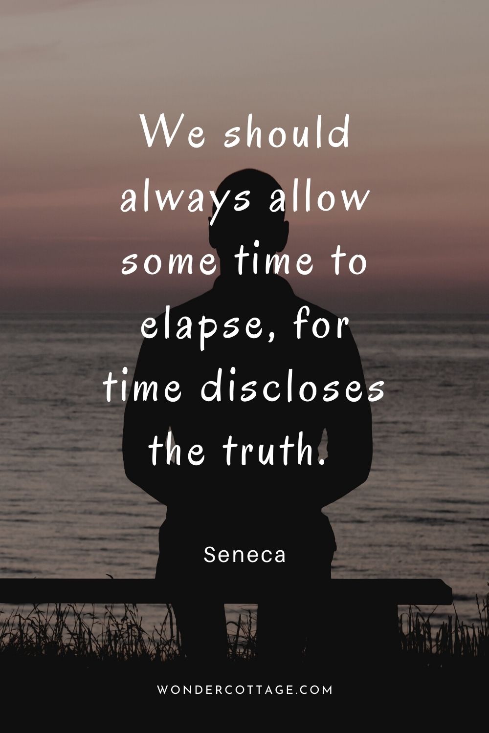 We should always allow some time to elapse, for time discloses the truth.  Seneca