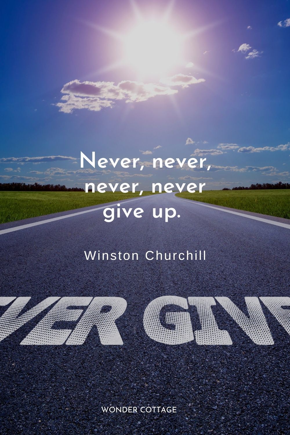 Never, never, never, never give up.  Winston Churchill