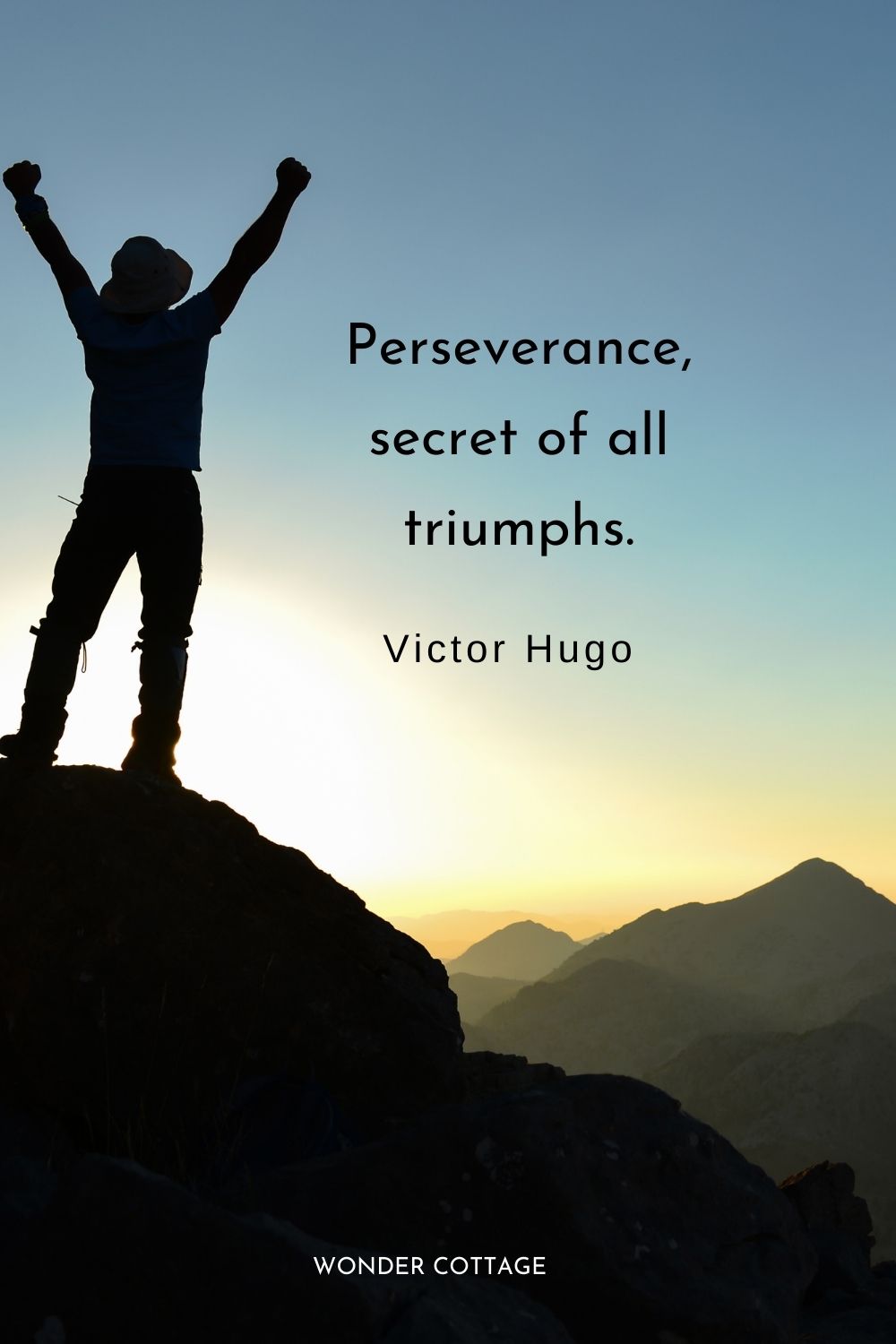 Perseverance, secret of all triumphs. Victor Hugo
