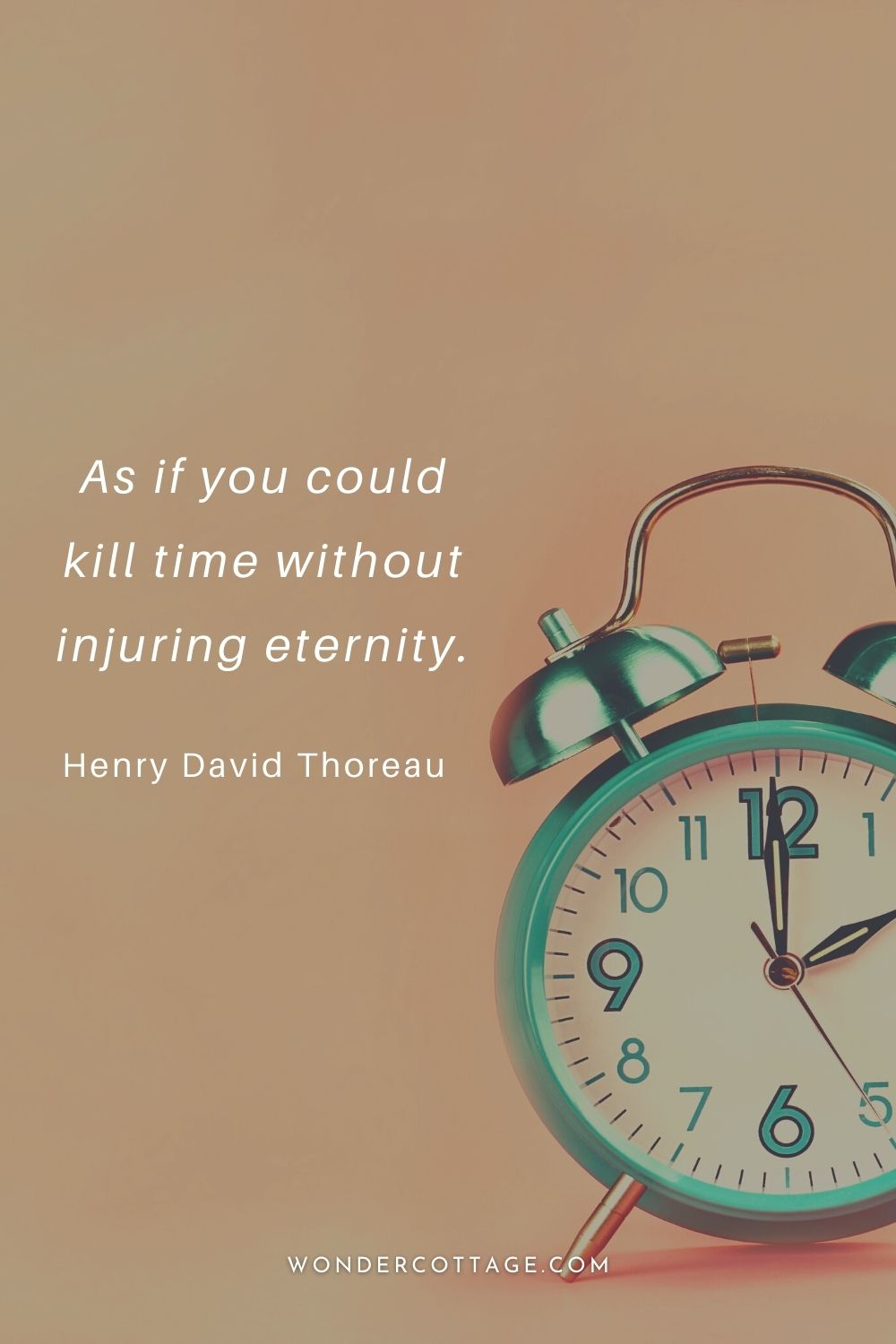 As if you could kill time without injuring eternity. Henry David Thoreau