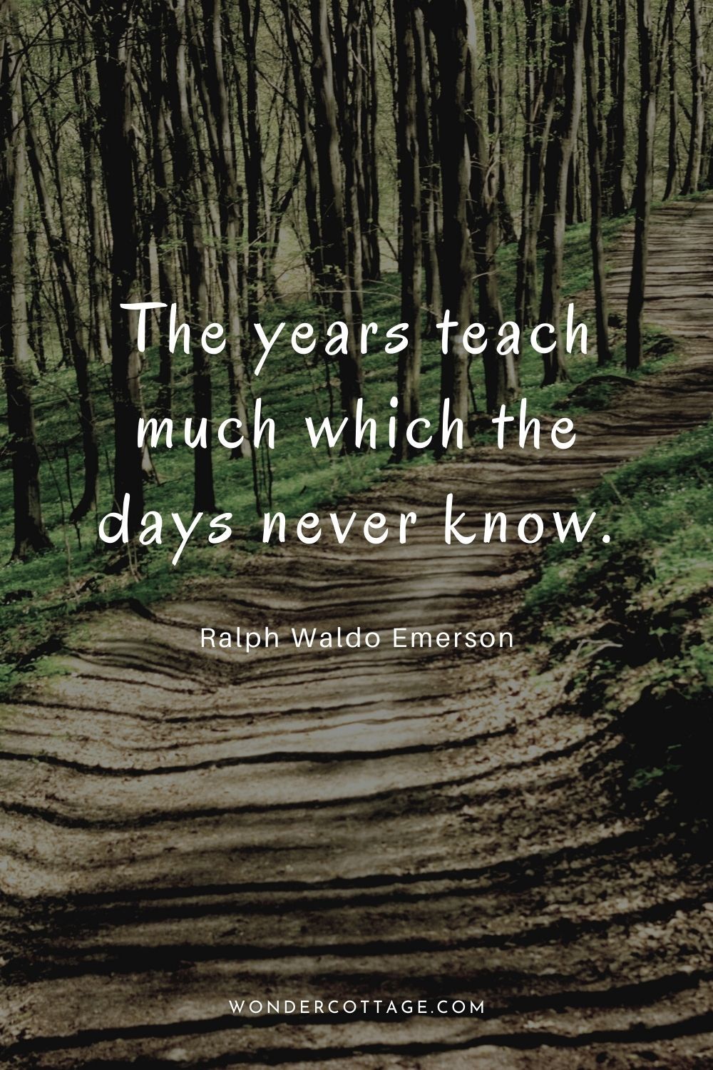 The years teach much which the days never know.  Ralph Waldo Emerson