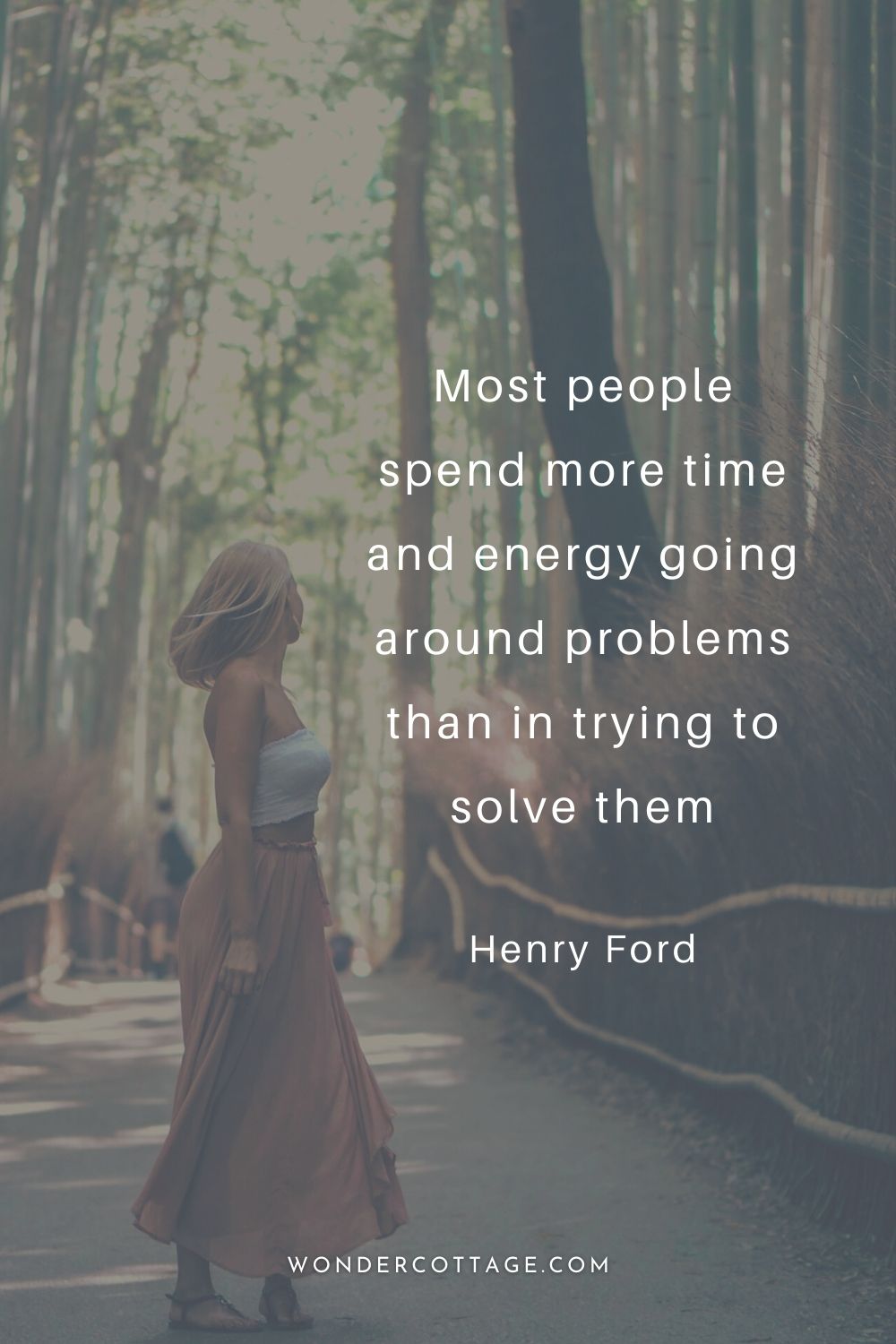 Most people spend more time and energy going around problems than in trying to solve them. Henry Ford