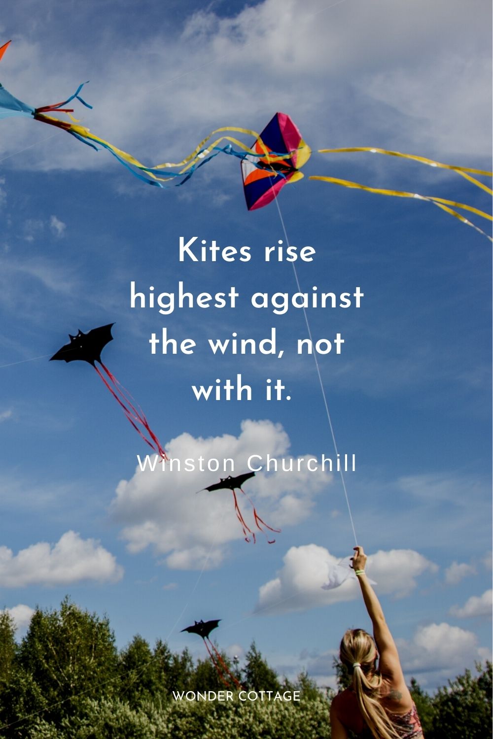 Kites rise highest against the wind, not with it. Winston Churchill