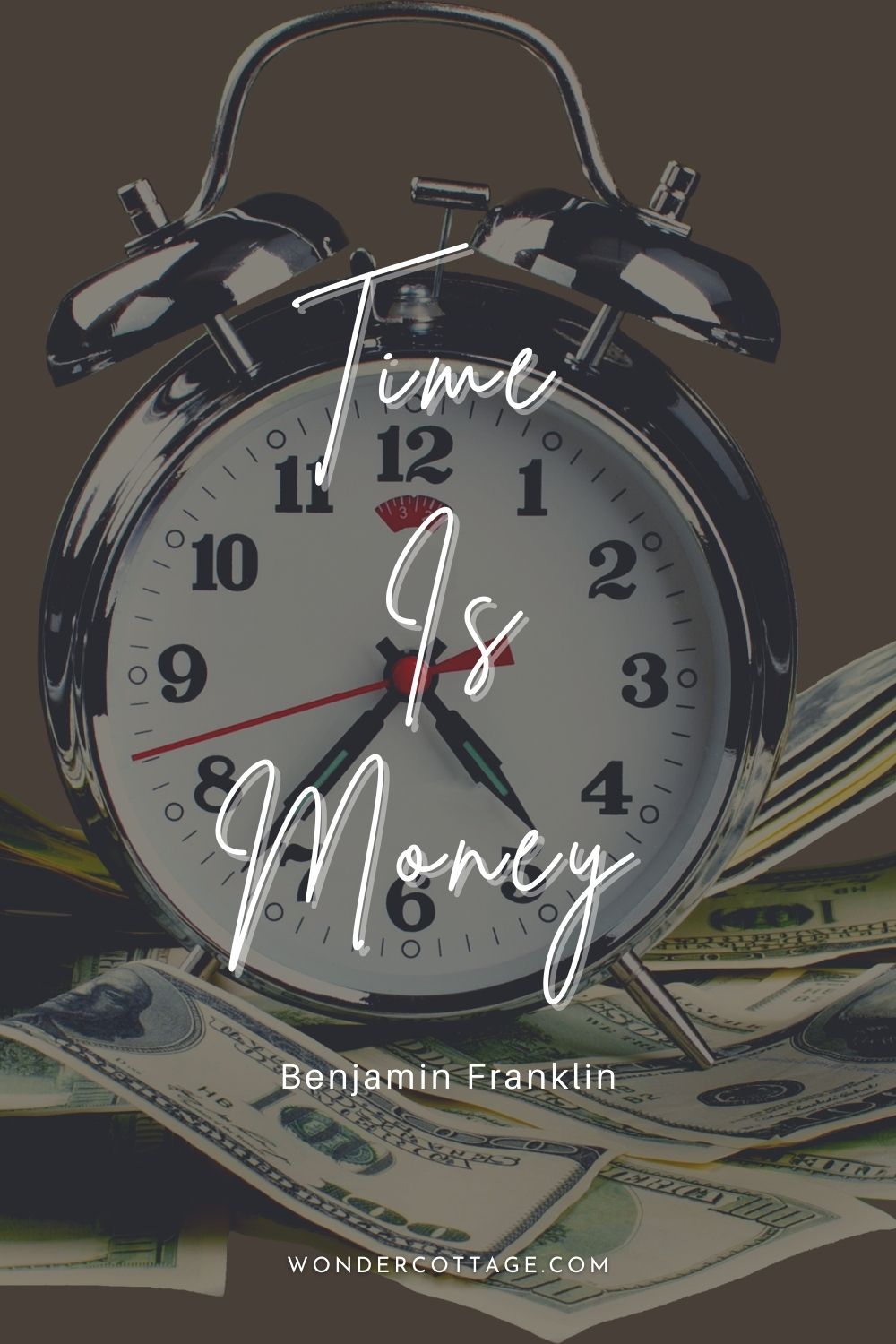 Time is money.  Benjamin Franklin