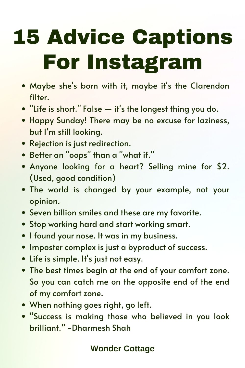 15 Advice Captions For Instagram