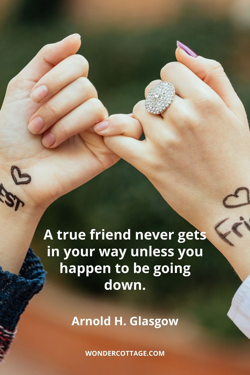 True friends are like diamonds — bright, beautiful, valuable, and always in style.