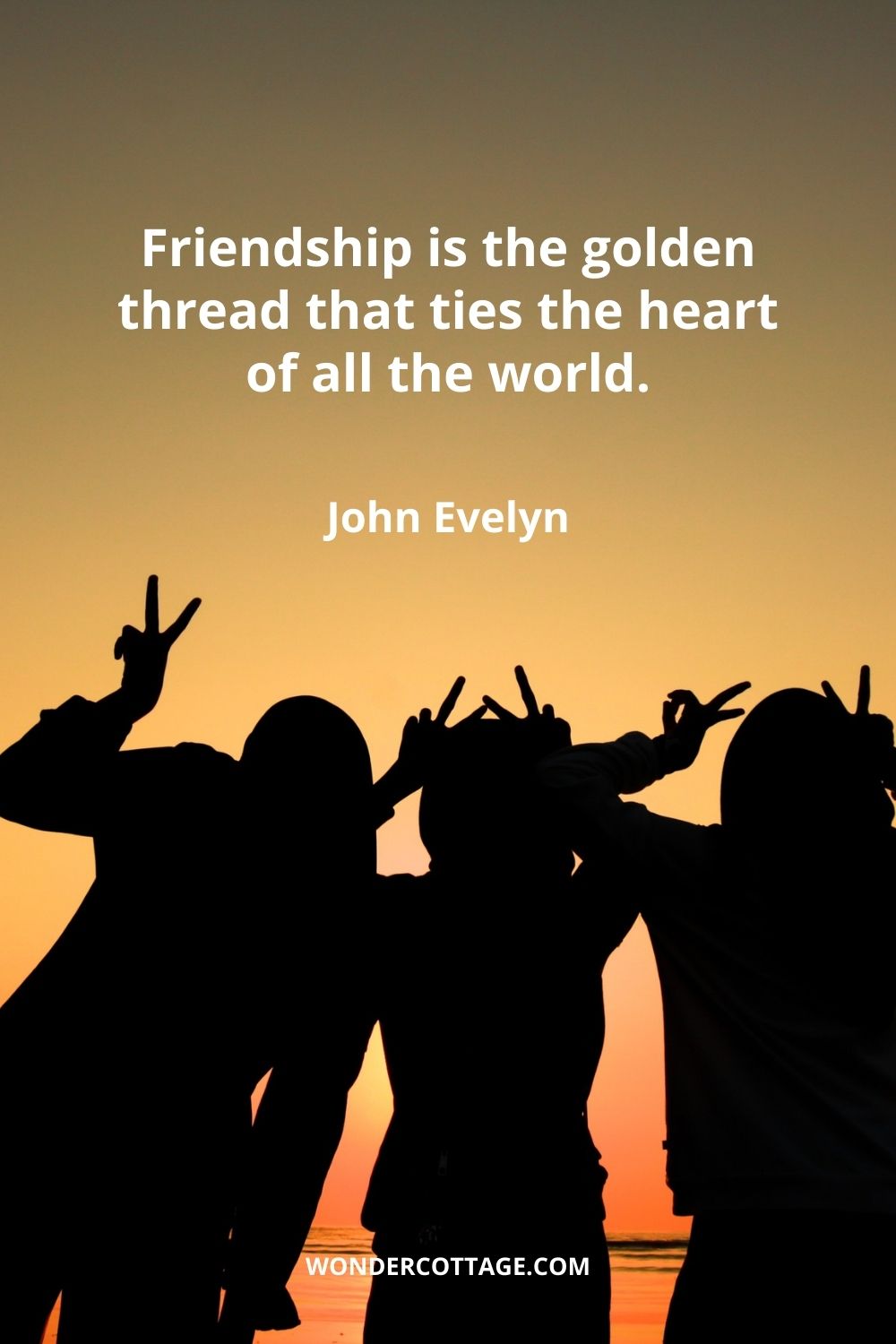 Friendship is the golden thread that ties the heart of all the world.