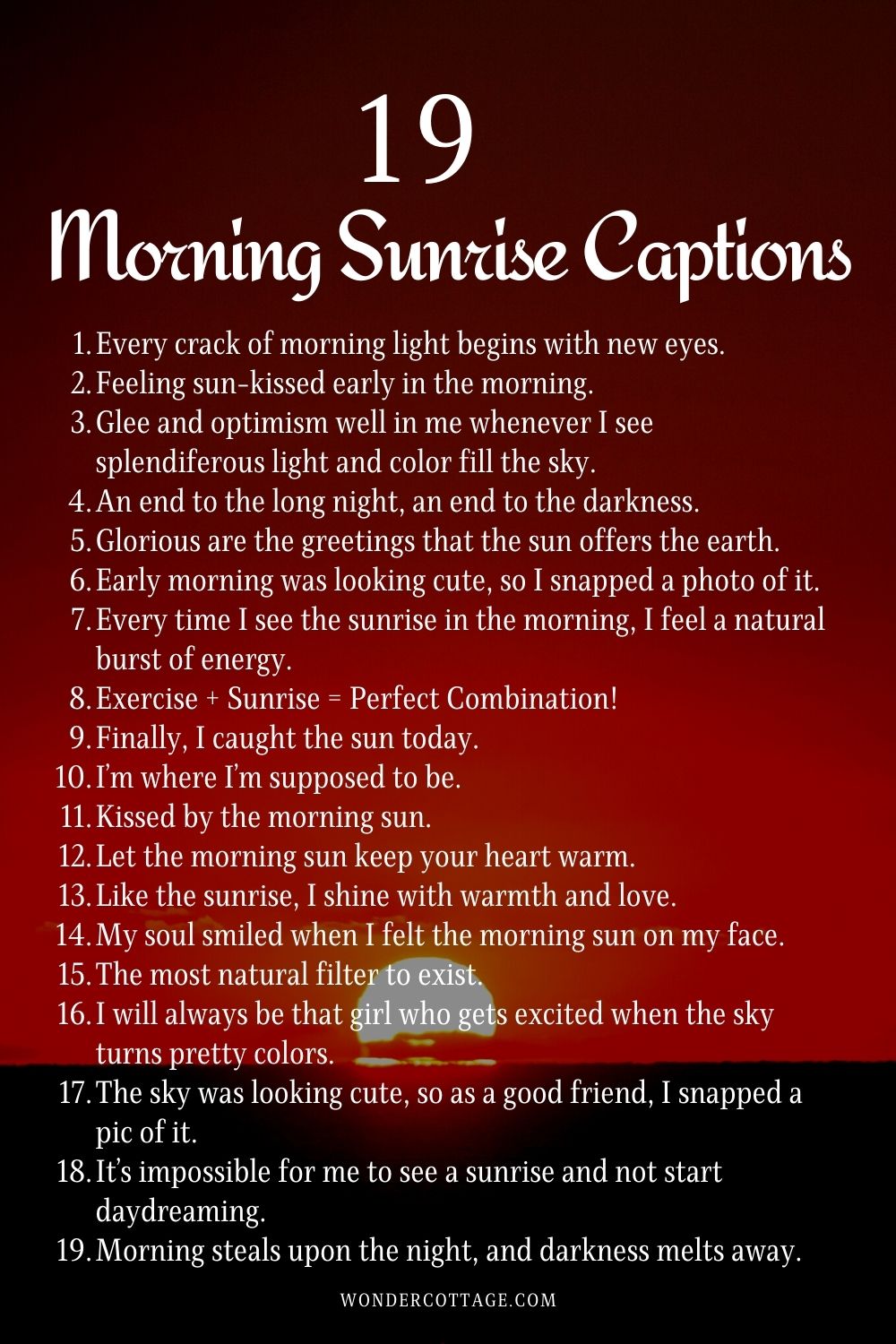 Morning sunrise captions