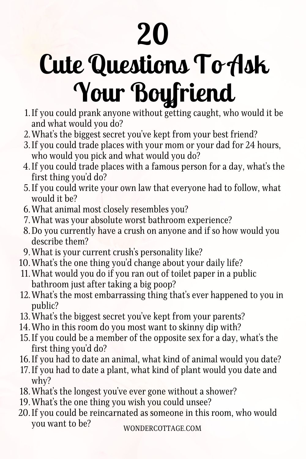 20 Cute Questions To Ask Your Boyfriend