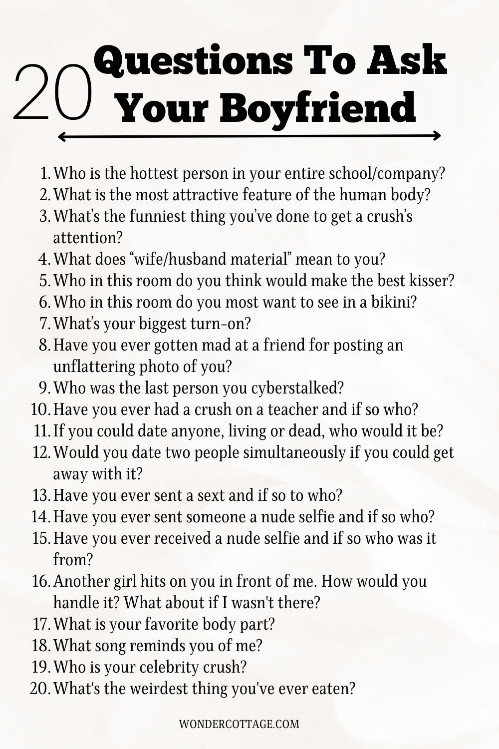 20 Questions To Ask Your Boyfriend 