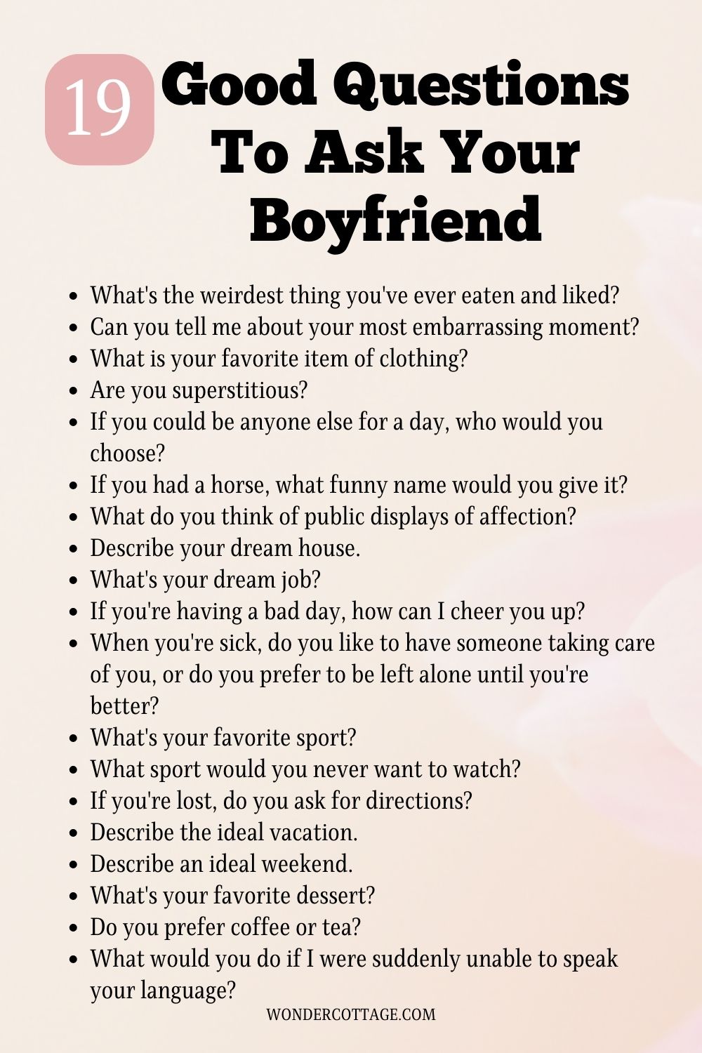 Good Questions To Ask Your Boyfriend
