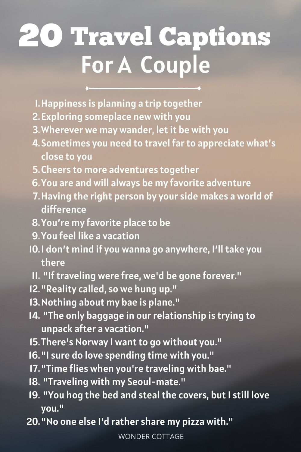 Travel captions for a couple