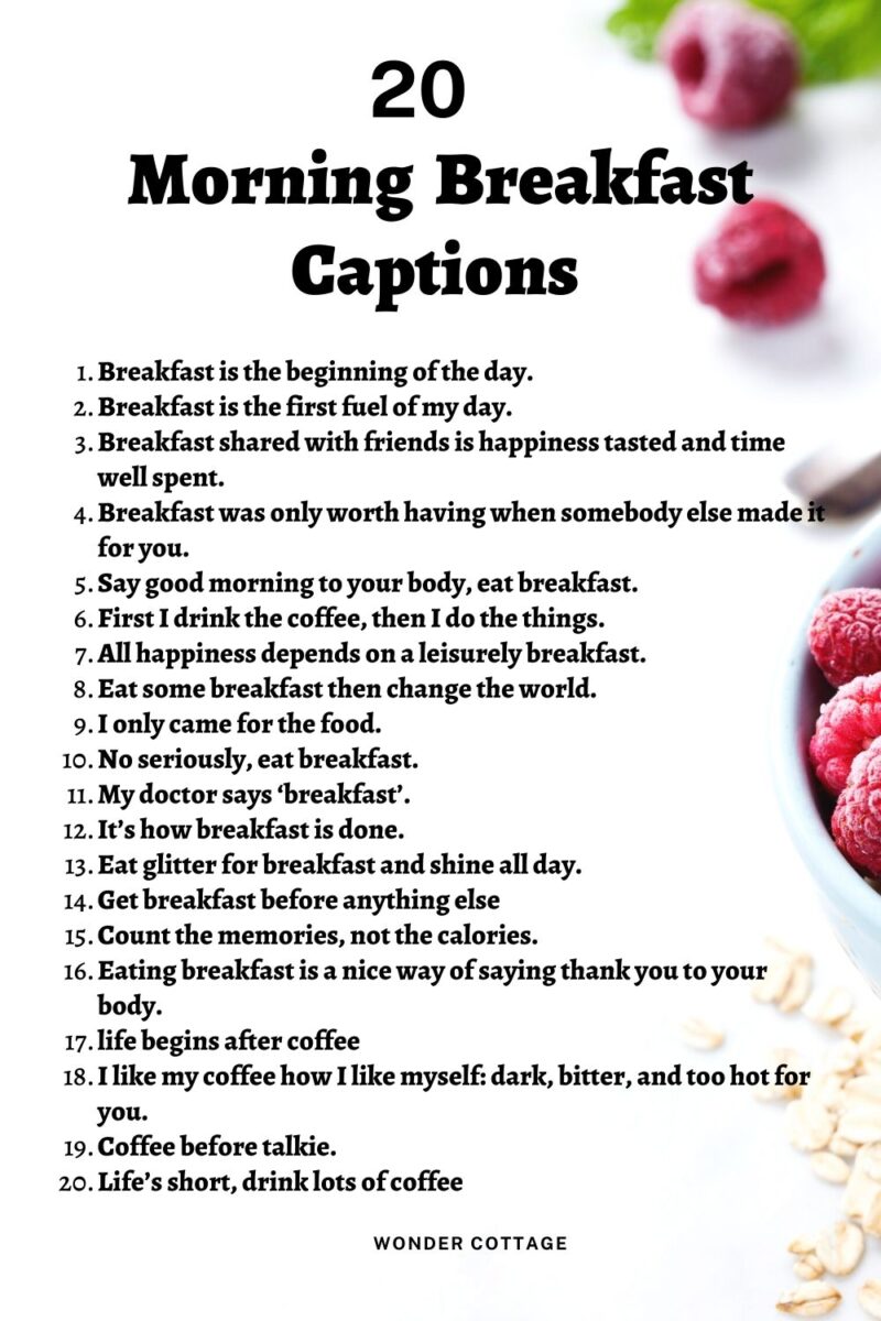 200 Best Breakfast Captions Wonder Cottage 