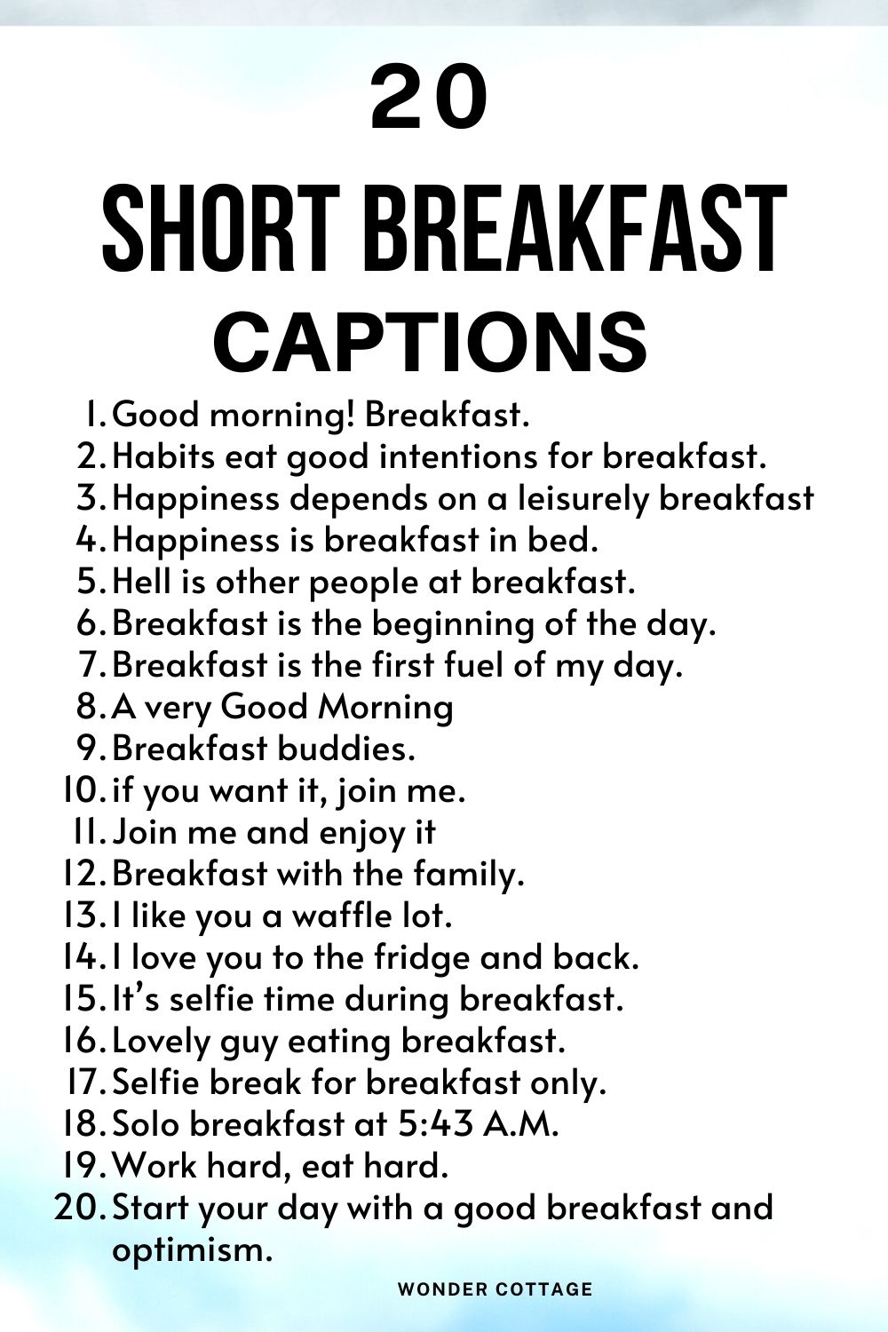 Short breakfast captions