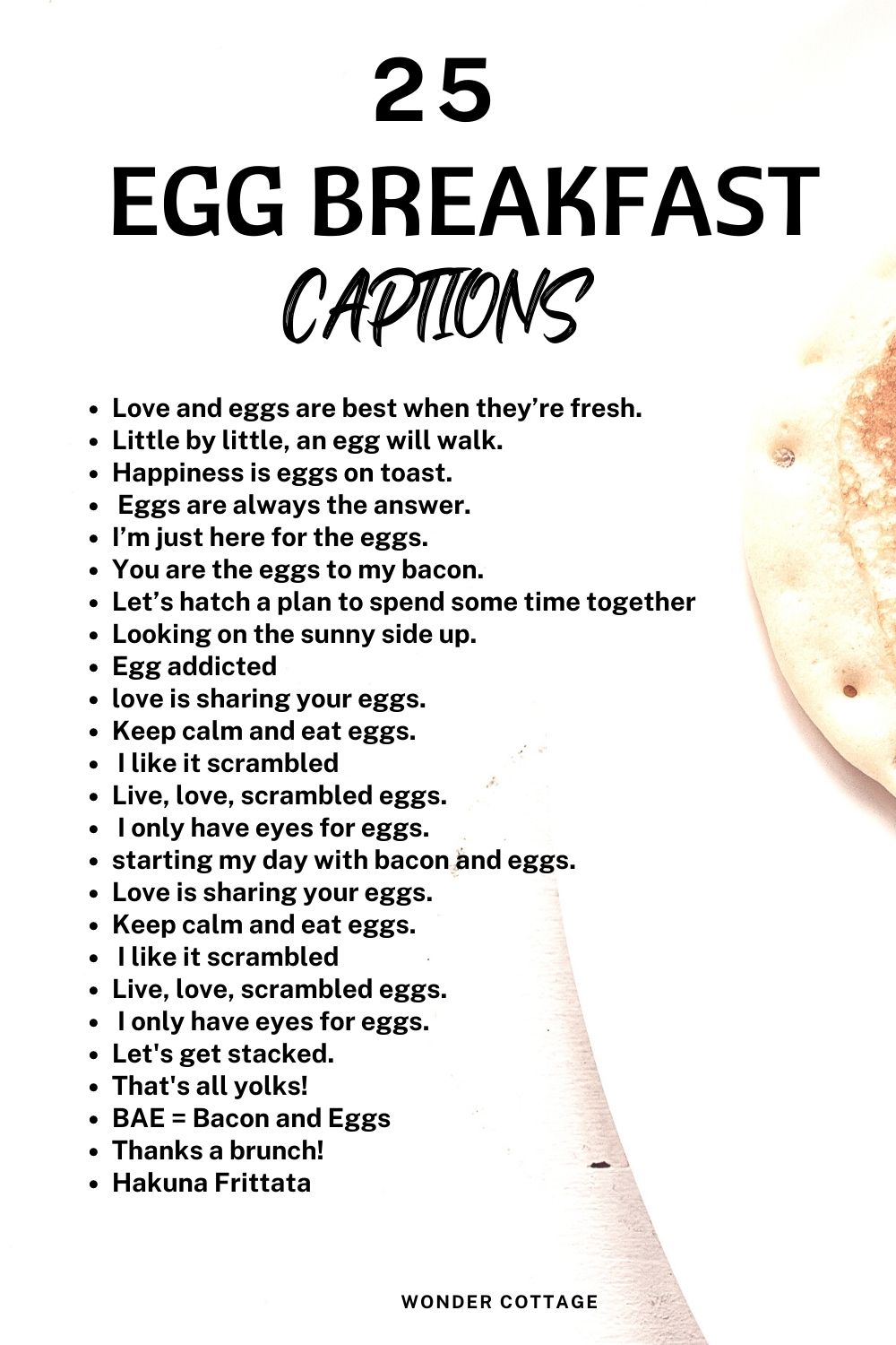 Egg breakfast captions