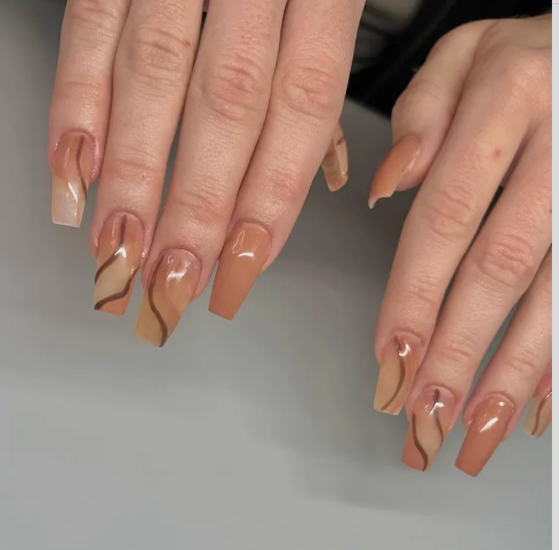 brown nails design ideas