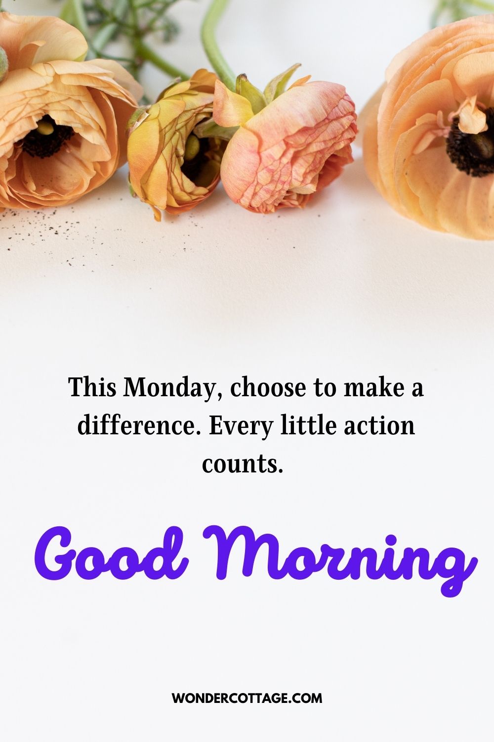 This Monday, choose to make a difference. Every little action counts. Good Morning!
