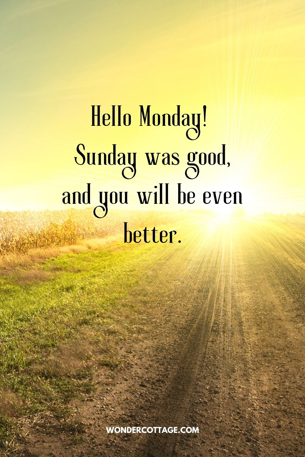 Hello Monday! Sunday was good, and you will be even better.