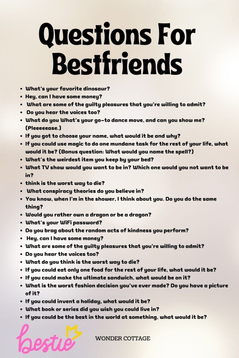 200 Fun Questions For Your Best Friends - Wonder Cottage