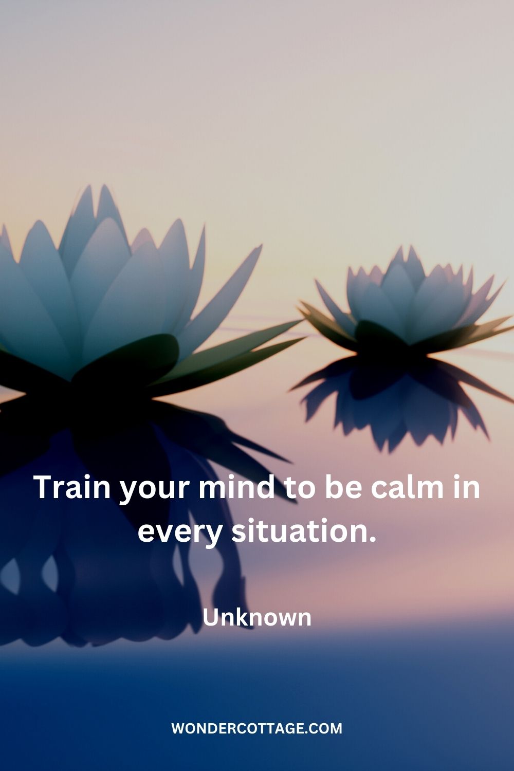 Train your mind to be calm in every situation. Unknown