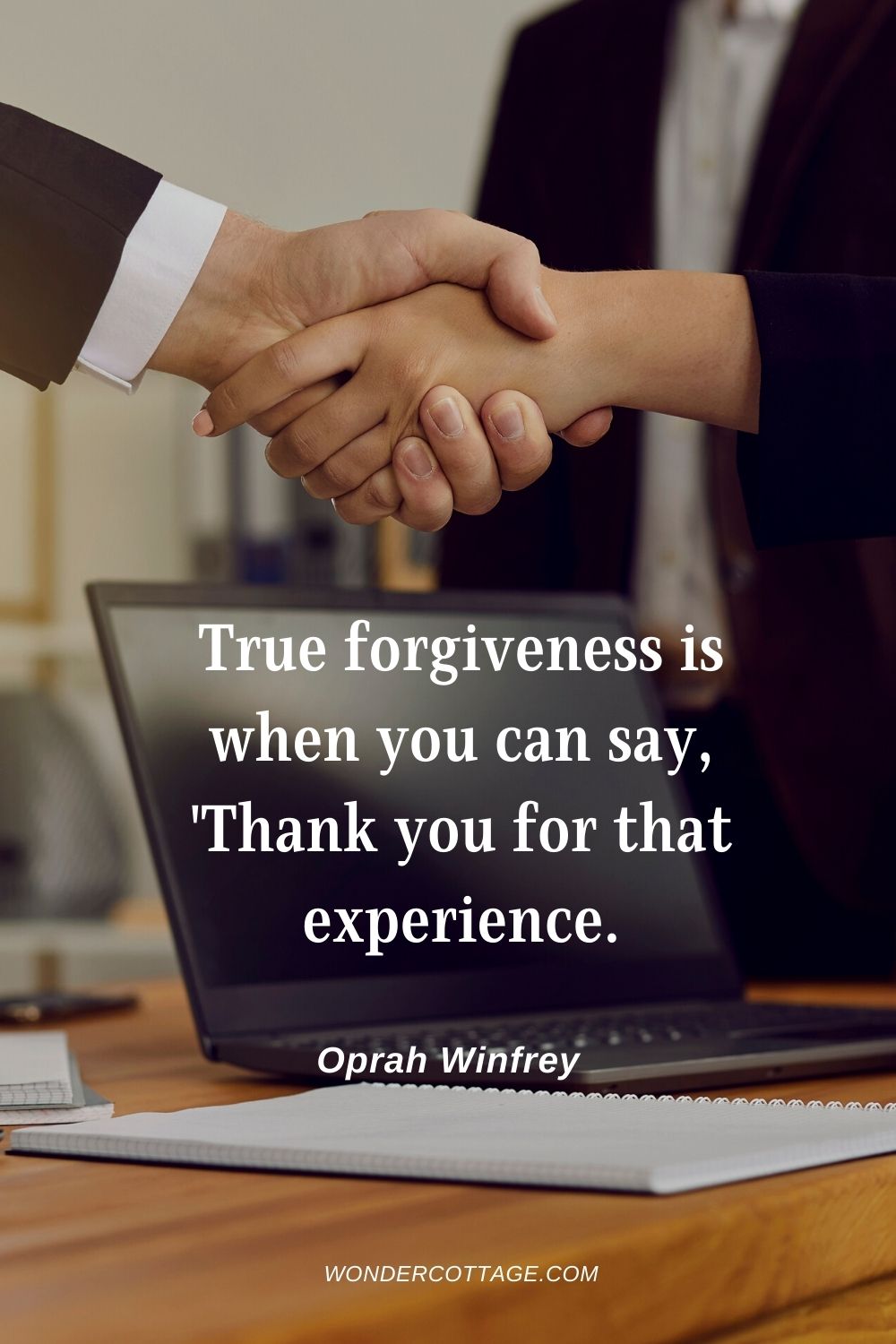 True forgiveness is when you can say, 'Thank you for that experience. Oprah Winfrey