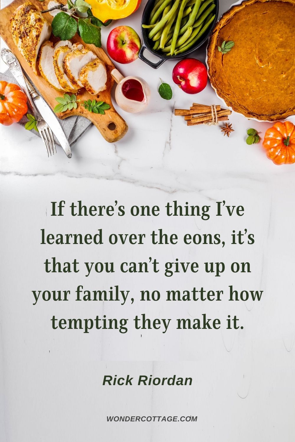If there’s one thing I’ve learned over the eons, it’s that you can’t give up on your family, no matter how tempting they make it. Rick Riordan