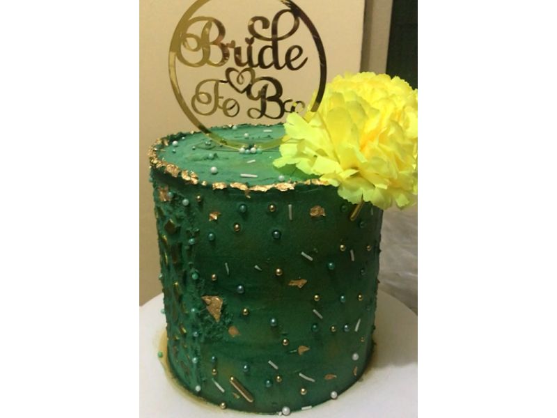 Homemade cake with accessories