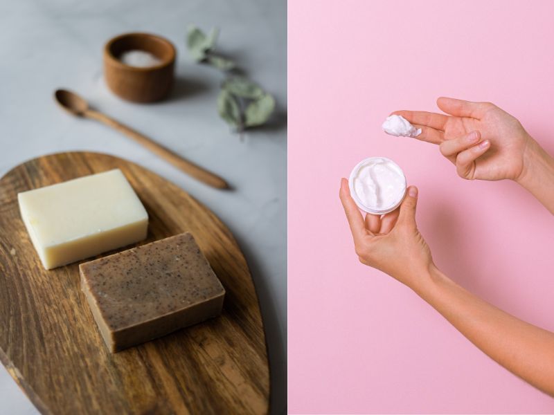 Hand crafted soap and body lotion