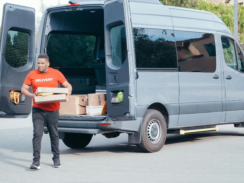 A delivery guy at work