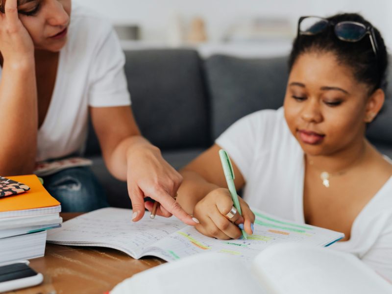 A student tutoring a course mate