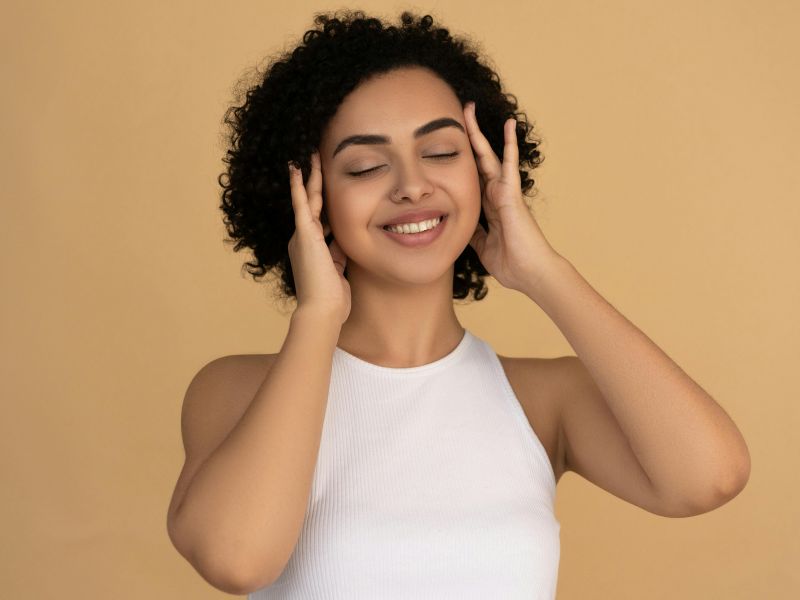 A lady with a healthy looking skin